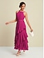 abordables Robes Soirée-Chiffon Ruffle Sleeveless Maxi Dress