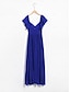 billige Uformelle kjoler-Pleated Chiffon V Neck Maxi Dress