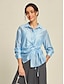 economico Shirts-Tencel Drop Shoulder Long Sleeve Shirt