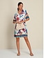 cheap Print Dresses-Satin Floral V Neck Mini Dress