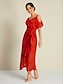 cheap Party Dresses-Chiffon Mismatched Short Sleeve Midi Dress