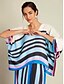 baratos Blouses-Stripe Satin Oversized Blouse