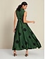 baratos Print Dresses-Polka Dot Satin V Neck Sleeveless Maxi Dress