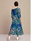 preiswerte Print Dresses-Butterfly Leopard Satin Maxi Dress