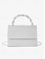 cheap Clutches &amp; Evening Bags-Braided Handle Silver Handbag