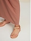 abordables Skirts-Cotton Linen Tie Knot Maxi Skirt