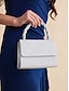 cheap Clutches &amp; Evening Bags-Braided Handle Silver Handbag