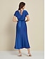 abordables Robes Soirée-Satin Trumpet Midi Dress Backless Short Sleeve