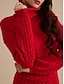 abordables Sweaters &amp; Cardigans-elegante suéter de cuello alto tejido de ochos