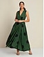 billige Print Dresses-Polka Dot Satin Sleeveless Maxi Dress