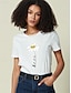 cheap T-shirts-Cotton Daisy Casual Crew Shirt