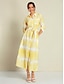 billige Print Dresses-Satin Collar Lines Maxi Dress Shirt