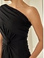 cheap Party Dresses-Black Sleeveless Ruched Twist Elegant Party / Evening Hem Maxi Dress