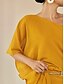 economico Blouses-Chiffon Knotted One Shoulder Blouse