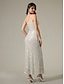 cheap Party Dresses-Sequin White Sleeveless Elegant Party Maxi Dress