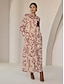 economico Print Dresses-Brand Sequin Design Roll Up Sleeve Material Curve Pocket Maxi Shirt Dress