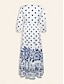 billige Print Dresses-Polka Dot Satin V Neck Maxi Dress