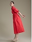 cheap Casual Dresses-Cotton Solid Henley Collar Belted Maxi Dress