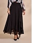 cheap Skirts-Chiffon Irregular Hem Maxi Skirt