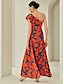 abordables Vestidos de Nochevieja-Ruffle Heart shaped Satin Maxi Dress