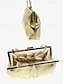 cheap Clutches &amp; Evening Bags-Gold Pleated Metallic Clutch