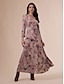 baratos Vestidos de Renda-Velvet Lace Up Swing Maxi Dress