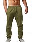 abordables Pants-Homme Pantalon en lin Pantalon pantalon été Pantalon de plage Cordon Plein Confort Respirable Toute la longueur Yoga Casual Fin de semaine Vêtement de rue Mince Noir Blanche Micro-élastique