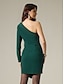 baratos Vestidos de Renda-Sequin Long Sleeve Polyester Mini Dress