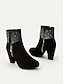 abordables Boots-Chic Suede Rhinestone Ankle Boots