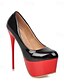 baratos Pumps &amp; Heels-salto alto plataforma preto e vermelho feminino elegante - perfeito para saídas noturnas e eventos especiais