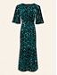 baratos Vestidos de Renda-Sequin Velour Puff Sleeve Maxi Dress