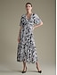 preiswerte Casual Kleider-Striped V Neck Maxi Dress Resort Wear