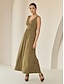 abordables Vestidos casuales-Modal Sleeveless Solid Color V Neck Daily Casual Maxi Dress