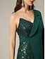 cheap Party Dresses-Sequin Mismatched Long Sleeve Polyester Mini Dress