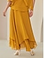 baratos saias-Irregular Hem Chiffon Maxi Skirt