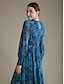 abordables Print Dresses-Elegant Chiffon Floral Maxi Dress