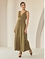 abordables Robes Décontracté-Modal Sleeveless Solid Color V Neck Daily Casual Maxi Dress