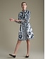 billige Uformelle kjoler-Button Front Floral Knee Length Dress