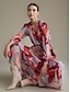 billige Print Dresses-Cross Front Chiffon Ruffle Puff Sleeve Maxi Dress