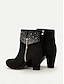 economico Boots-Chic Rhinestone Suede Ankle Boots