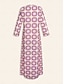 cheap Print Dresses-Ethnic Floral Notched Collar Maxi Dress