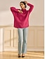 cheap Sweaters-Turtleneck Ribbed Knit Wool Blend Drop Shoulder Batwing Sleeve Pullover Sweater