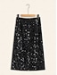 economico Skirts-Sequined Sparkly Midi Skirts