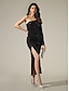 economico Abiti da festa-Sequin Split Ends Midi Dress