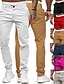 baratos Pants-Homens Calças chinês Calça Jogger Perna reta Geometria Respirável Macio Mimolet Casa Diário Misto de Algodão à moda Estilo Clássico Delgado Preto Branco Cintura Média Micro-Elástica