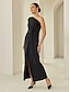 cheap Party Dresses-Black Sleeveless Ruched Twist Elegant Party / Evening Hem Maxi Dress