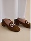 cheap Sandals-Pearl Bow Suede Loafers