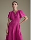 cheap Casual Dresses-100% Cotton A Line Solid V Neck Maxi Dress