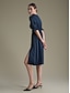 abordables Vestidos casuales-Solid Puff Sleeve Elastic Cuff Dress