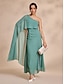 abordables Robes Soirée-Chiffon Peplum Ruffle Maxi Dress